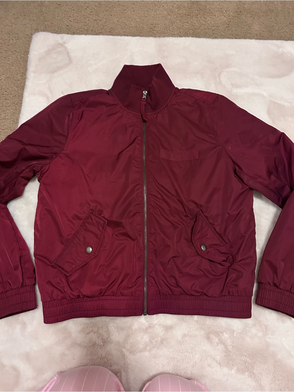 GAP Deep Burgundy Zip Bomber Jacket